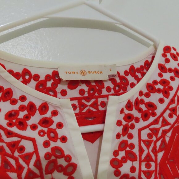 Tory Burch Embroidered 'Isla' Top Size 2 - Picture 6 of 9